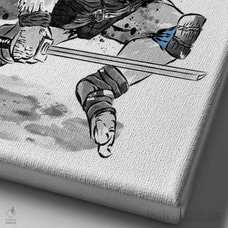 تابلو لاکپشتهای نینجا (نقاشی سومیه) اثر آنتونیو کامارنا - نمای نزدیک بافت بوم