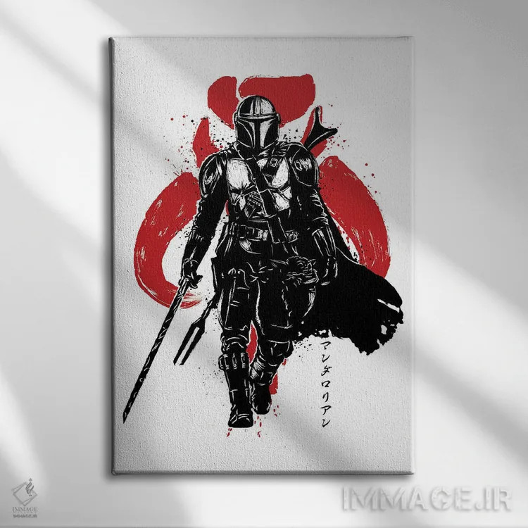 تابلو دارنده شمشیر تاریکی (نقاشی سومیه - جنگ ستارگان) اثر آنتونیو کامارنا - نمای روبهرو روی دیوار