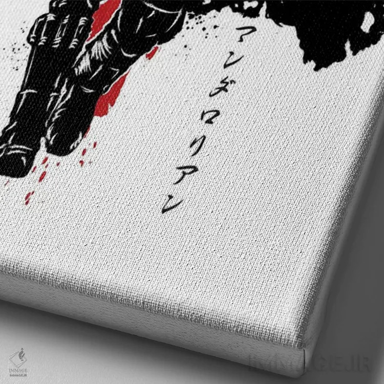 تابلو دارنده شمشیر تاریکی (نقاشی سومیه - جنگ ستارگان) اثر آنتونیو کامارنا - نمای نزدیک بافت بوم