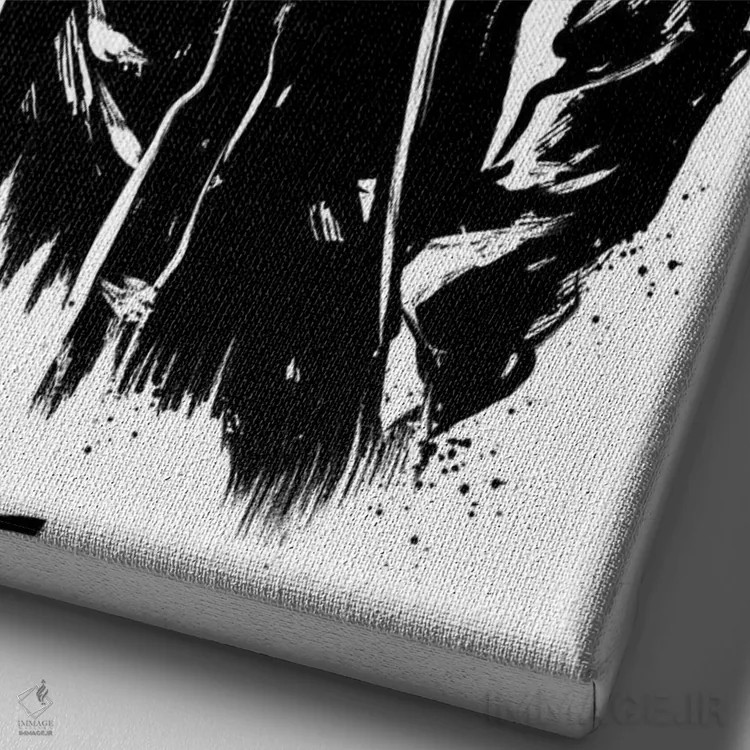 تابلو ساتورو گوجو (نقاشی سومیه - شخصیت جوجوتسو کایسن) اثر آنتونیو کامارنا - نمای نزدیک بافت بوم