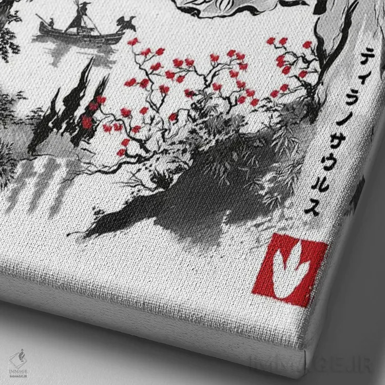 تابلو تیرکس در ژاپن اثر آنتونیو کامارنا - نمای نزدیک بافت بوم