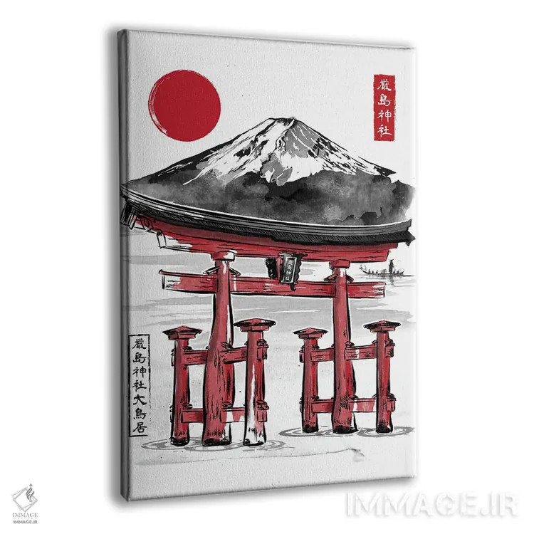 تابلو توری معبد ایتسوکوشیما (نقاشی سومیه) اثر آنتونیو کامارنا - نمای پرسپکتیو محصول