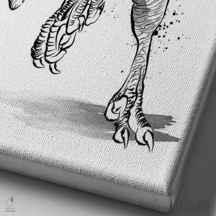 تابلو ولاسیرپتر (نقاشی سومیه - دایناسور) اثر آنتونیو کامارنا - نمای نزدیک بافت بوم