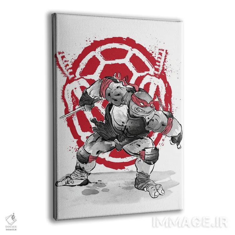 تابلو رافائل (نقاشی سومیه - لاکپشت نینجا) اثر آنتونیو کامارنا - نمای پرسپکتیو محصول