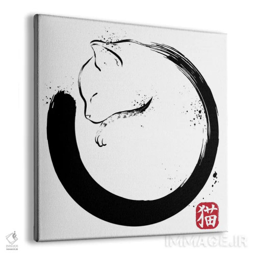 تابلو دایرهٔ کامل گربهای (بازی با واژهٔ "purr") اثر آنتونیو کامارنا - نمای پرسپکتیو محصول