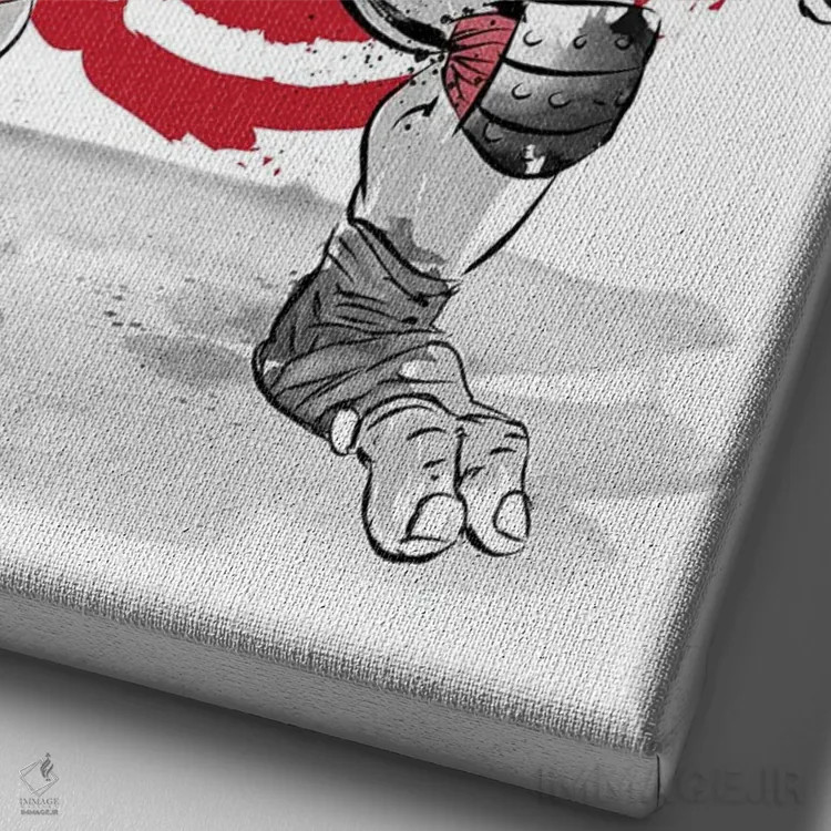 تابلو رافائل (نقاشی سومیه - لاکپشت نینجا) اثر آنتونیو کامارنا - نمای نزدیک بافت بوم