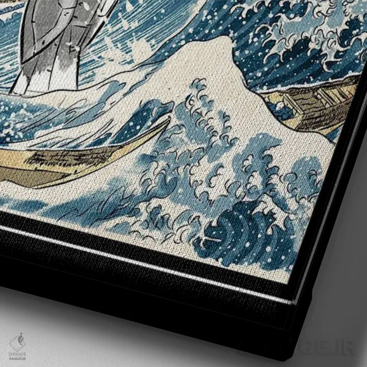 تابلو پادشاه هیولاها علیه گاندم اثر آنتونیو کامارنا - نمای نزدیک بافت بوم