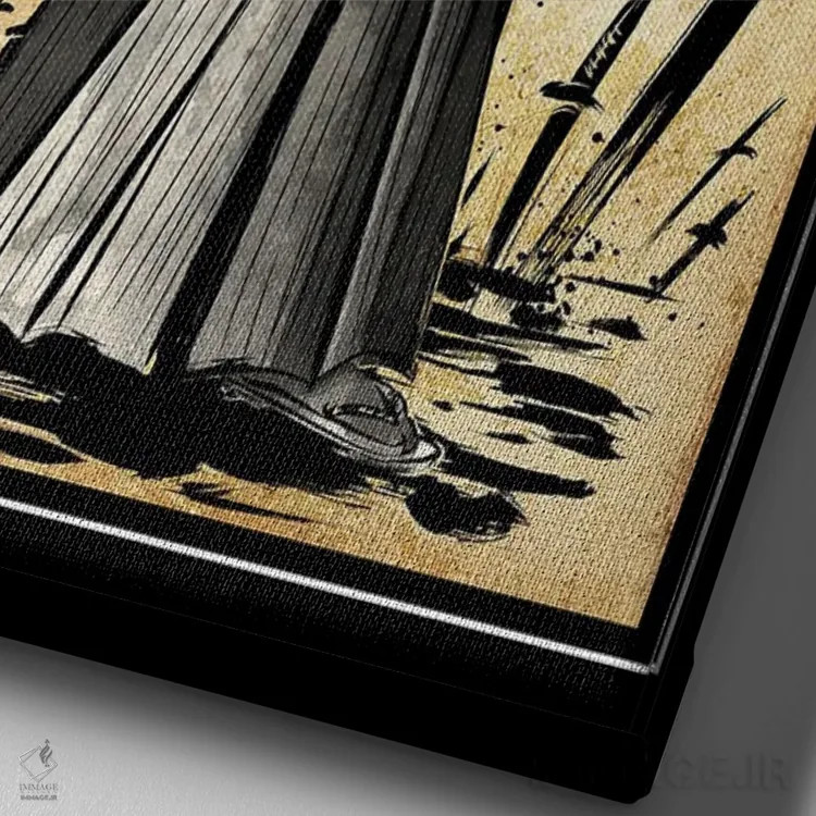 تابلو رونین قرمز اثر آنتونیو کامارنا - نمای نزدیک بافت بوم