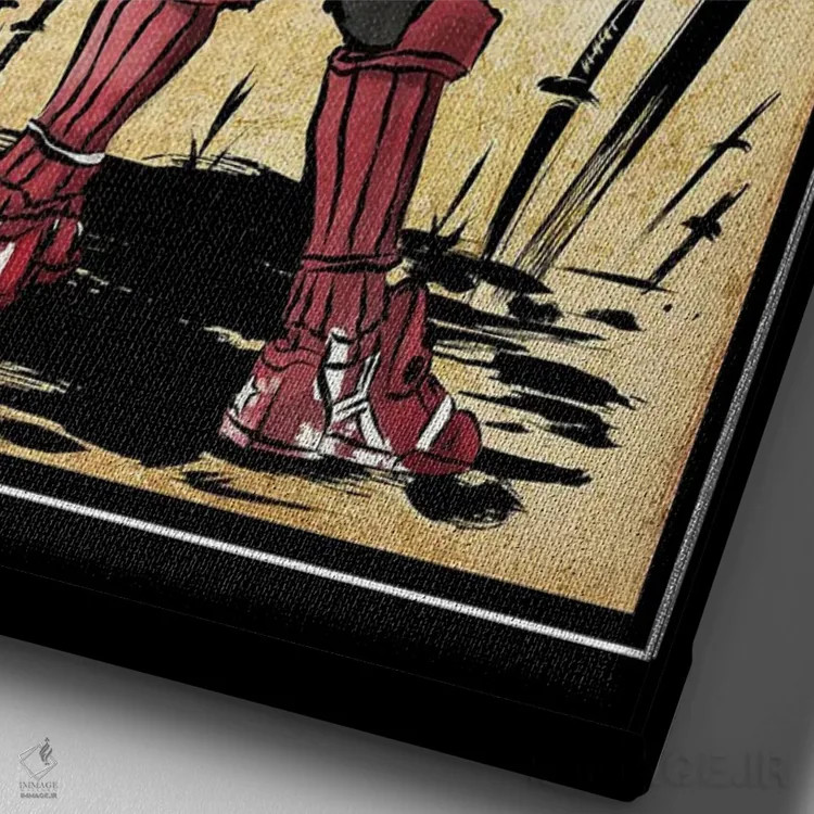 تابلو کاپیتان سامورایی اثر آنتونیو کامارنا - نمای نزدیک بافت بوم