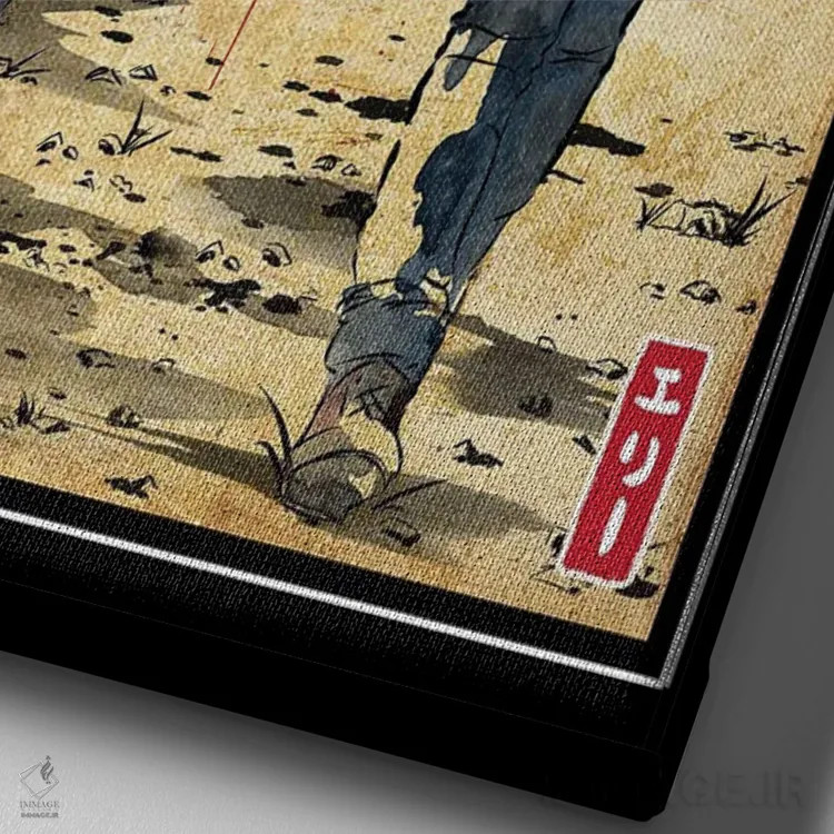 تابلو جوئل و الی (بازی The Last of Us) اثر آنتونیو کامارنا - نمای نزدیک بافت بوم