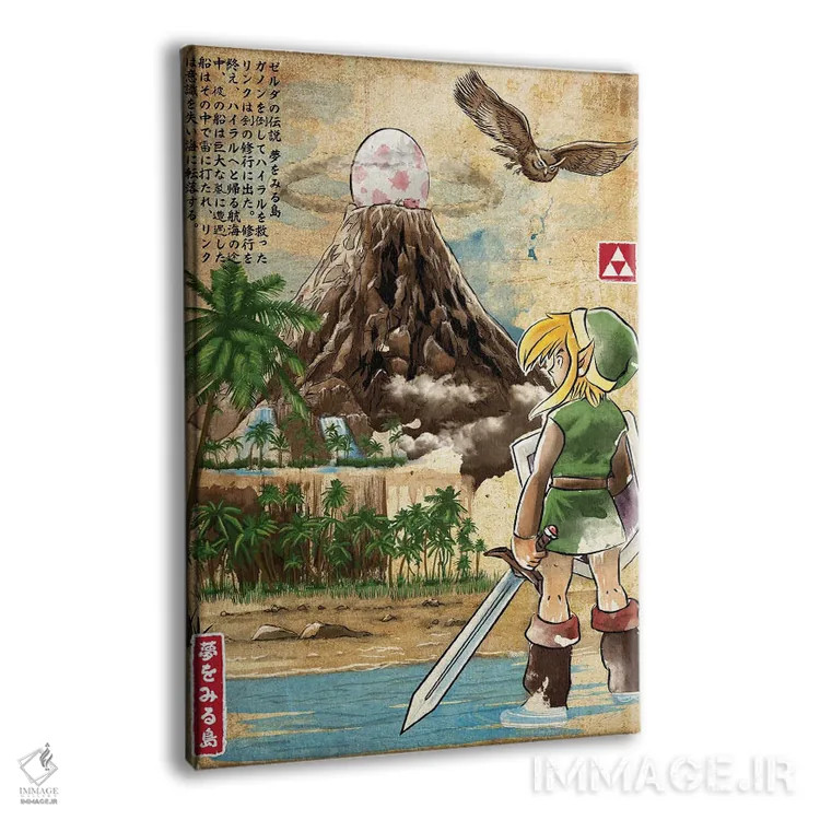 تابلو بیداری لینک (چاپ چوبی - زلدا) اثر آنتونیو کامارنا - نمای پرسپکتیو محصول