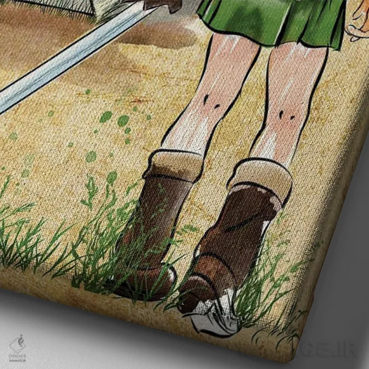 تابلو پیوند با گذشته (چاپ چوبی - زلدا) اثر آنتونیو کامارنا - نمای نزدیک بافت بوم