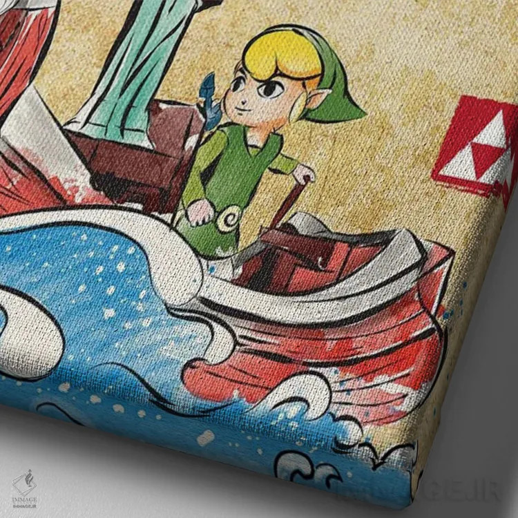 تابلو بادبانزن (چاپ چوبی - زلدا) اثر آنتونیو کامارنا - نمای نزدیک بافت بوم