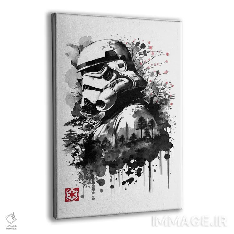 تابلو سرباز در جنگل (نقاشی سومیه - جنگ ستارگان) اثر آنتونیو کامارنا - نمای پرسپکتیو محصول