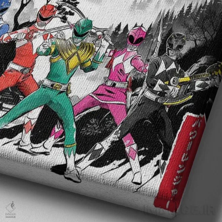 تابلو رنجرها در ژاپن (نقاشی سومیه) اثر آنتونیو کامارنا - نمای نزدیک بافت بوم