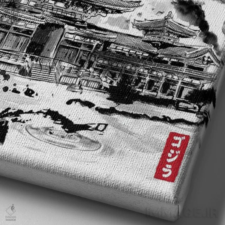 تابلو حمله به معبد ژاپنی اثر آنتونیو کامارنا - نمای نزدیک بافت بوم