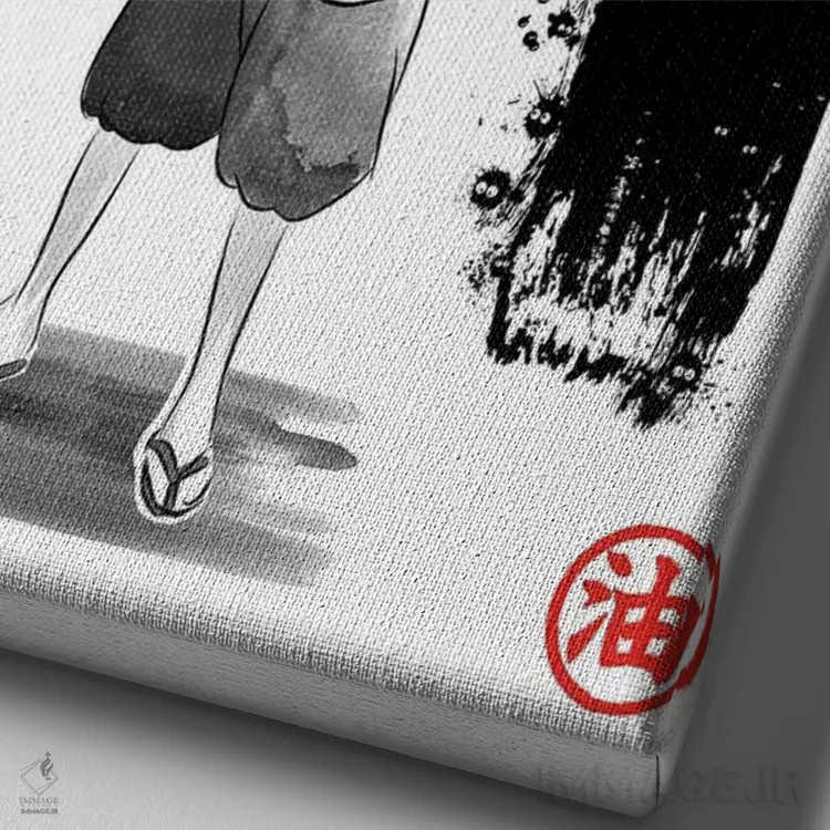 تابلو روحیه (نقاشی سومیه - ارجاع به انیمه روحزده) اثر آنتونیو کامارنا - نمای نزدیک بافت بوم