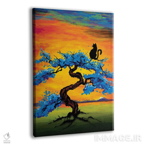 تابلو گربه در حال تماشای غروب اثر آنتونیو کامارنا - نمای پرسپکتیو محصول