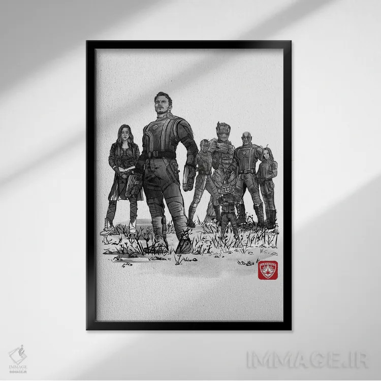 تابلو هفت نگهبان اثر آنتونیو کامارنا - نمای قابدار مشکی