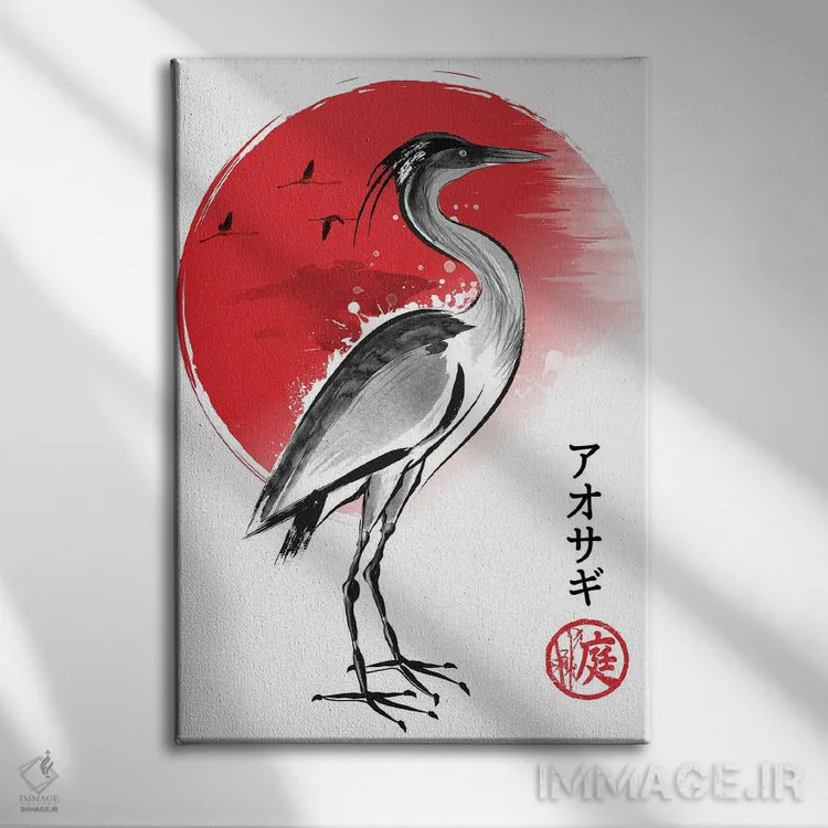 تابلو حواصیل (نقاشی سومیه) اثر آنتونیو کامارنا - نمای روبهرو روی دیوار