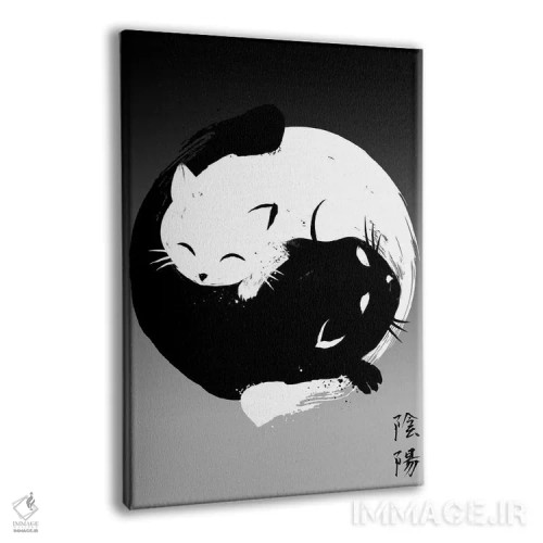 تابلو گربههای یین و یانگ اثر آنتونیو کامارنا - نمای پرسپکتیو محصول