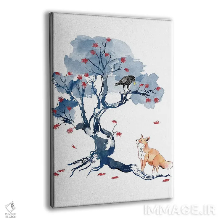 تابلو روباه و کلاغ اثر آنتونیو کامارنا - نمای پرسپکتیو محصول