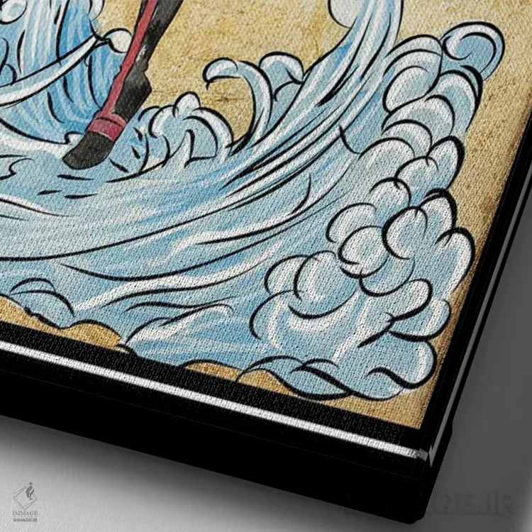 تابلو استاد عشایر هوا (چاپ چوبی - آواتار) اثر آنتونیو کامارنا - نمای نزدیک بافت بوم