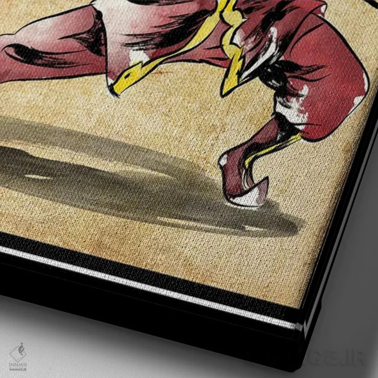 تابلو استاد ملت آتش (چاپ چوبی - آواتار) اثر آنتونیو کامارنا - نمای نزدیک بافت بوم