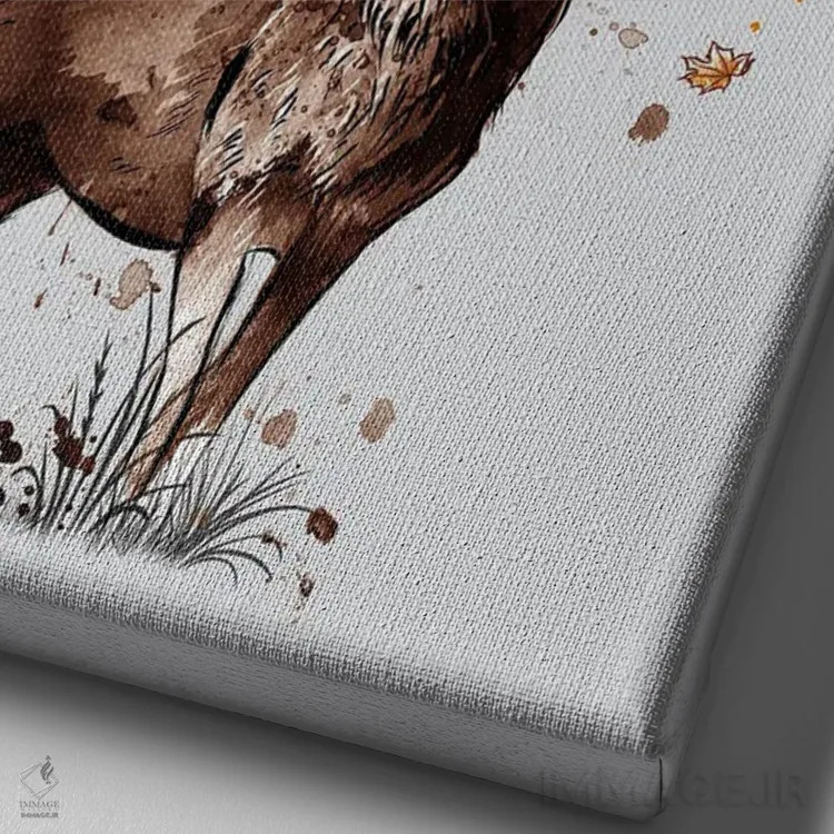 تابلو گوزن پاییزی اثر آنتونیو کامارنا - نمای نزدیک بافت بوم