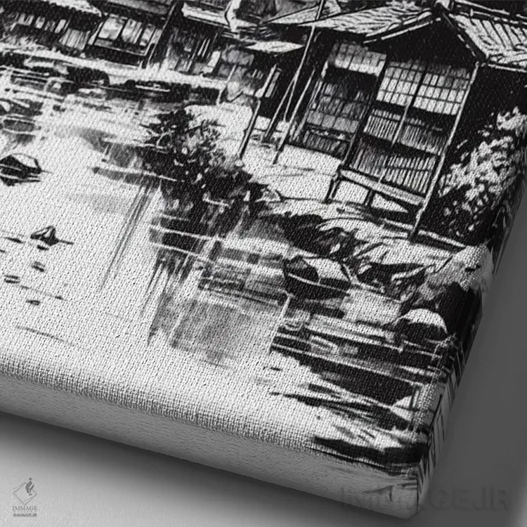 تابلو شاه در روستای ژاپنی اثر آنتونیو کامارنا - نمای نزدیک بافت بوم