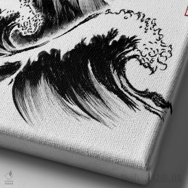 تابلو کهنسال بزرگ با نقاشی جوهری (سبک سومیه) اثر آنتونیو کامارنا - نمای نزدیک بافت بوم