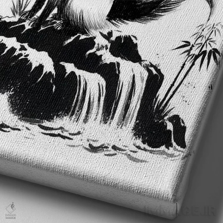 تابلو کیتسونه به سبک سومیه (روباه اسطورهای ژاپنی) اثر آنتونیو کامارنا - نمای نزدیک بافت بوم