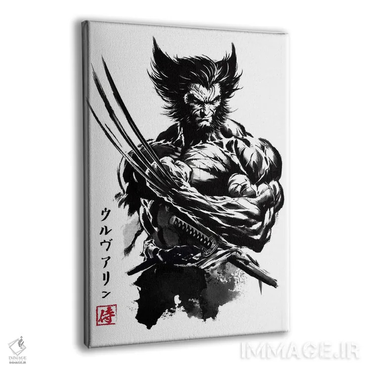 تابلو سامورایی جهشیافته به سبک سومیه اثر آنتونیو کامارنا - نمای پرسپکتیو محصول