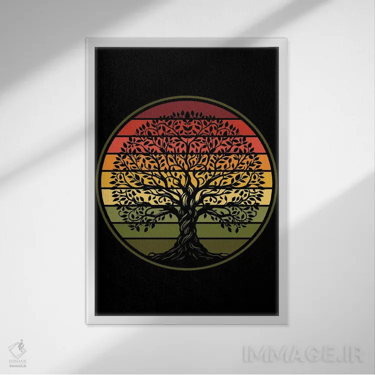 تابلو درخت زندگی پاییزی اثر آنتونیو کامارنا - نمای قابدار سفید