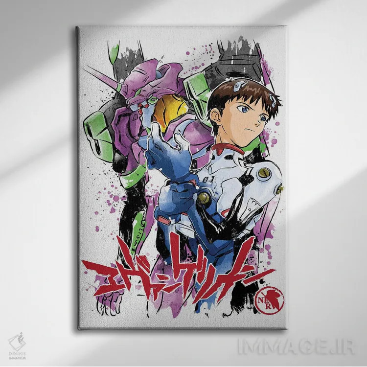 تابلو اوا-۰۱ (ربات انیمهای اِوانگِلیون) اثر آنتونیو کامارنا - نمای روبهرو روی دیوار