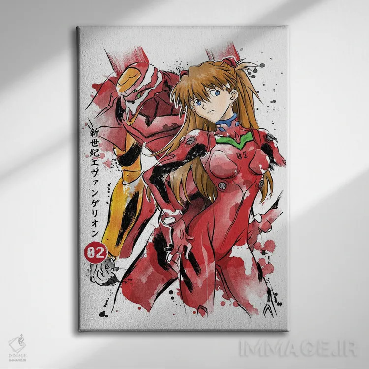تابلو یونیت-۰۲ (واحد دوم ربات در انیمه اِوانگِلیون) اثر آنتونیو کامارنا - نمای روبهرو روی دیوار
