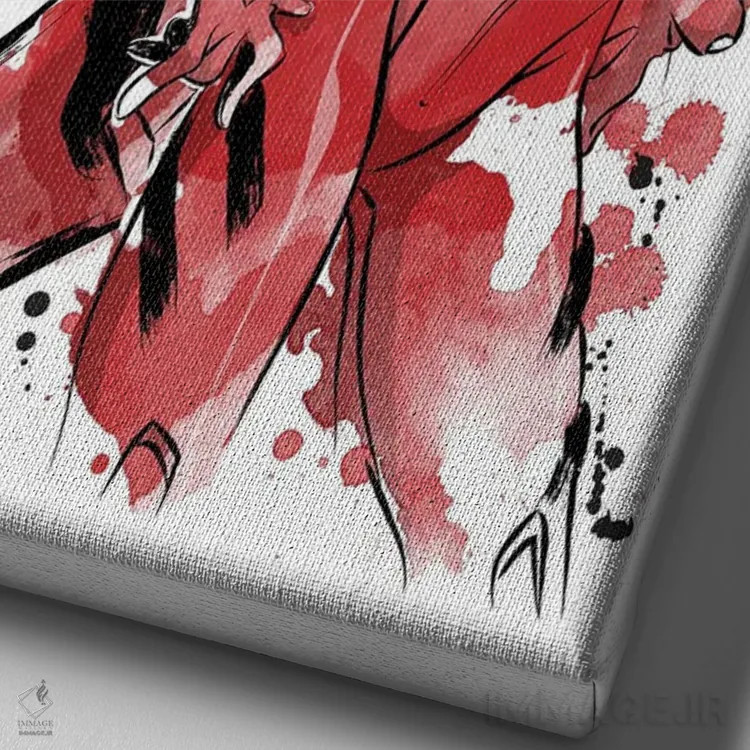 تابلو یونیت-۰۲ (واحد دوم ربات در انیمه اِوانگِلیون) اثر آنتونیو کامارنا - نمای نزدیک بافت بوم