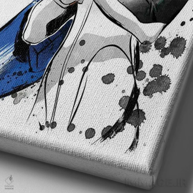 تابلو یونیت-۰۰ (واحد صفر انیمه اِوانگِلیون) اثر آنتونیو کامارنا - نمای نزدیک بافت بوم