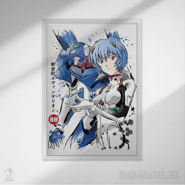 تابلو یونیت-۰۰ (واحد صفر انیمه اِوانگِلیون) اثر آنتونیو کامارنا - نمای قابدار سفید