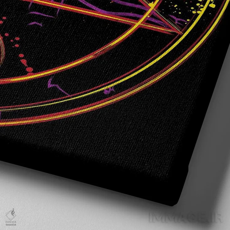 تابلو پنجضلعی (پنتاگرام، نشان جادویی) اثر آنتونیو کامارنا - نمای نزدیک بافت بوم