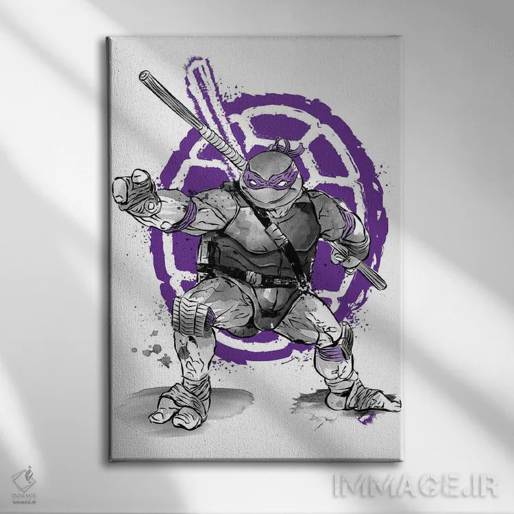تابلو دوناتلو به سبک سومیه (لاکپشتهای نینجا) اثر آنتونیو کامارنا - نمای روبهرو روی دیوار