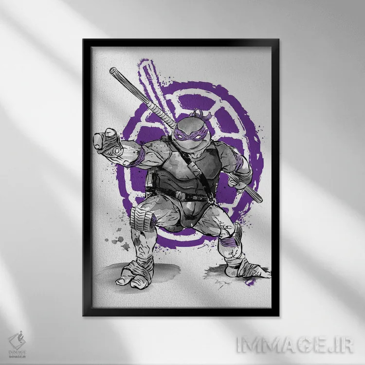 تابلو دوناتلو به سبک سومیه (لاکپشتهای نینجا) اثر آنتونیو کامارنا - نمای قابدار مشکی