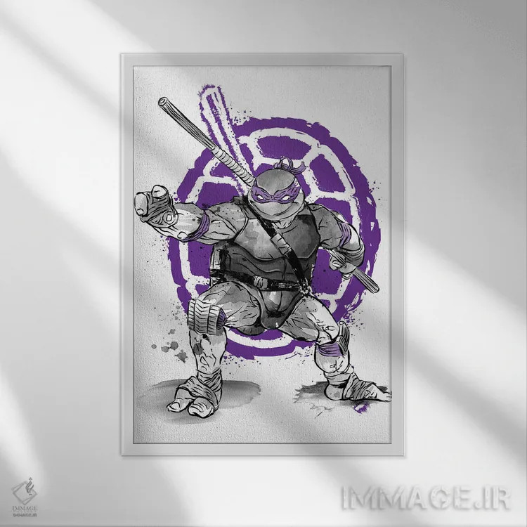 تابلو دوناتلو به سبک سومیه (لاکپشتهای نینجا) اثر آنتونیو کامارنا - نمای قابدار سفید