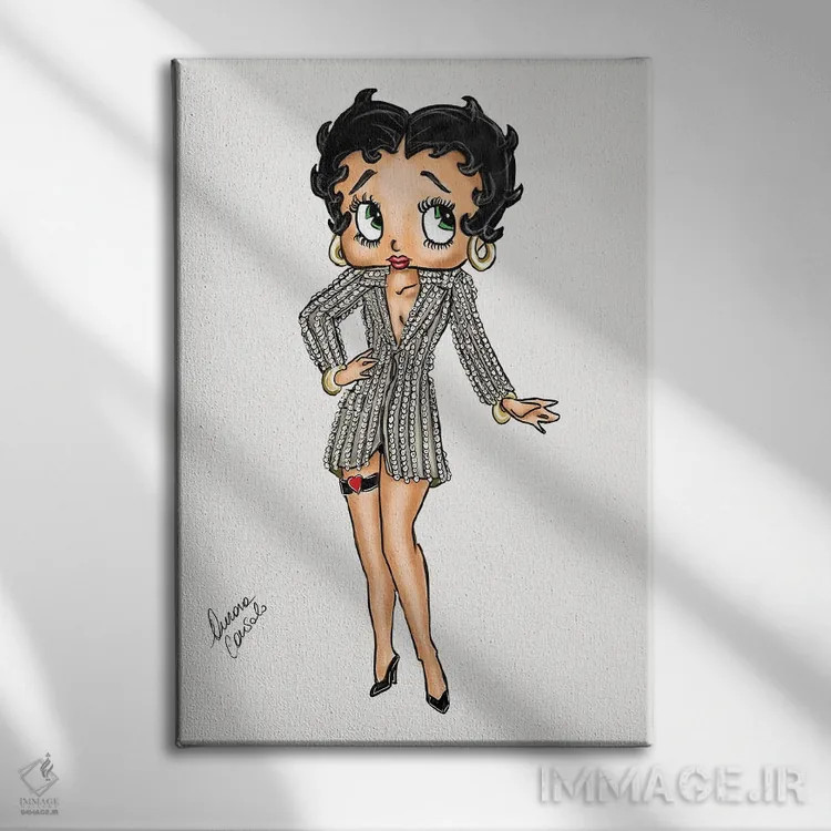 تابلو بتی بوپ (شخصیت کارتونی کلاسیک) اثر آتلیه کنسولو (استودیو هنری) - نمای روبهرو روی دیوار