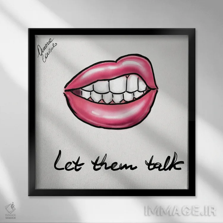 تابلو بگذار حرف بزنند اثر آتلیه کنسولو (استودیو هنری) - نمای قابدار مشکی