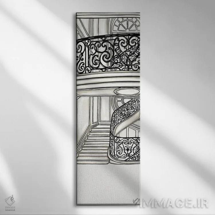 تابلو شیکپوشی پاریسی ۲ (مد پاریس) اثر آتلیه کنسولو (استودیو هنری) - نمای روبهرو روی دیوار