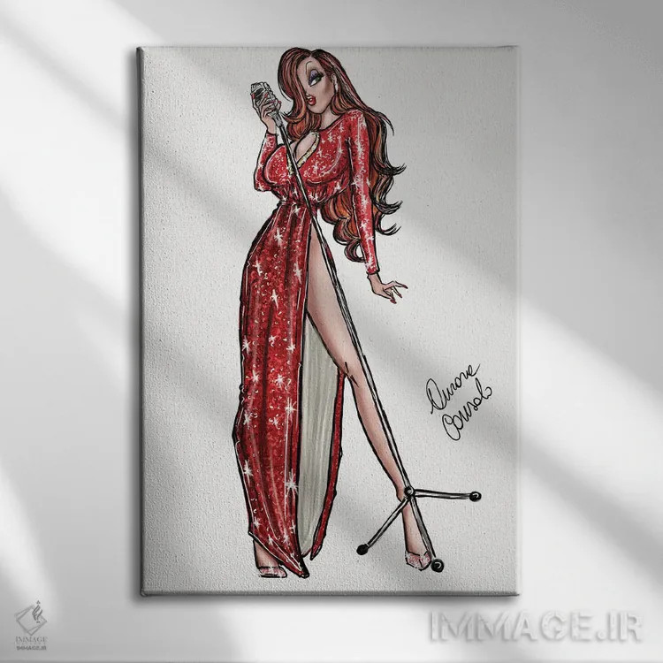 تابلو جسیکا ربیت (شخصیت کارتونی) اثر آتلیه کنسولو (استودیو هنری) - نمای روبهرو روی دیوار