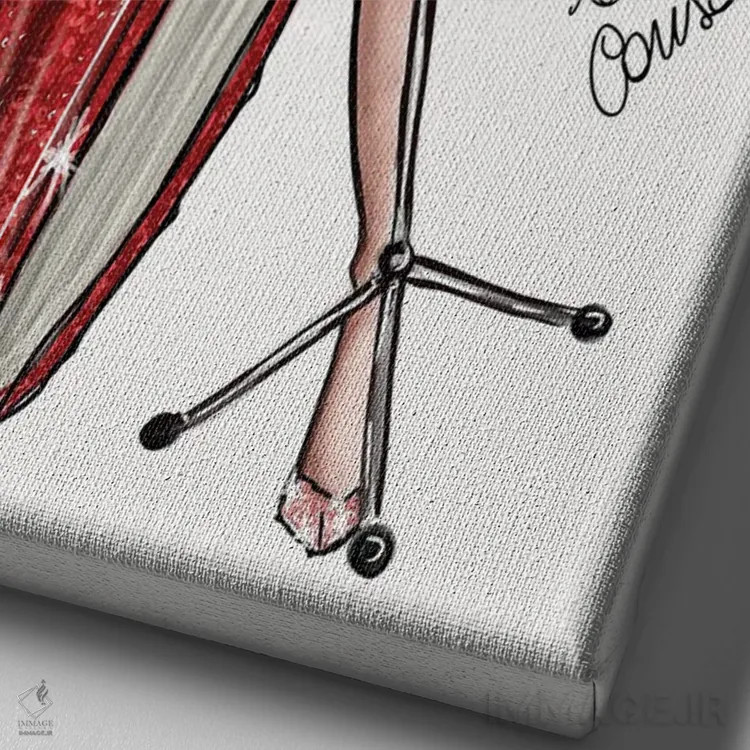 تابلو جسیکا ربیت (شخصیت کارتونی) اثر آتلیه کنسولو (استودیو هنری) - نمای نزدیک بافت بوم