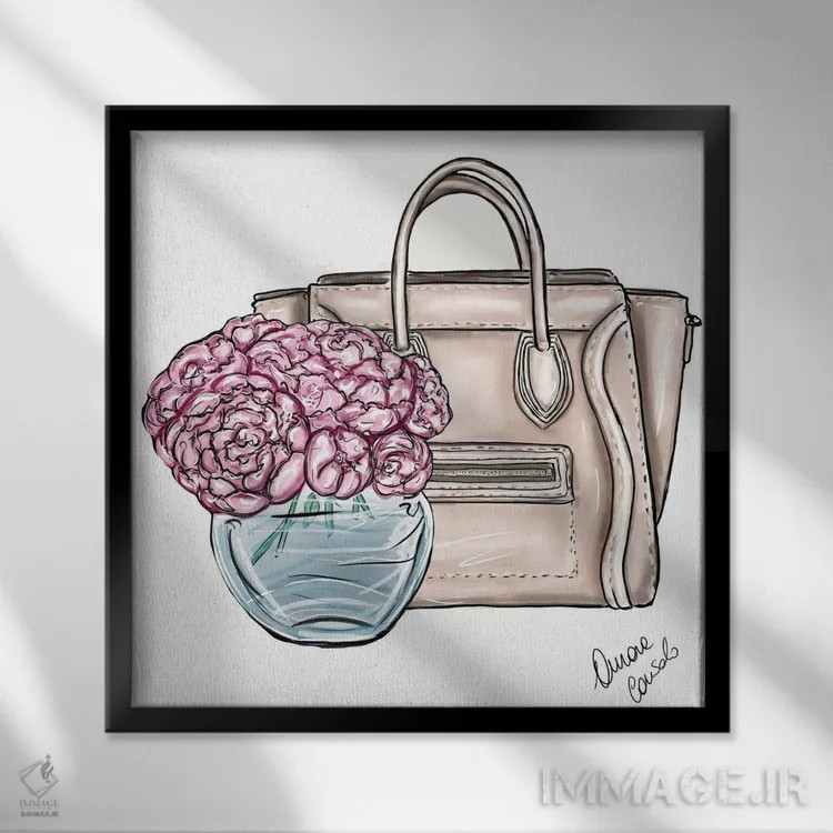 تابلو سلین من (احتمالاً "Céline" برند مد) اثر آتلیه کنسولو (استودیو هنری) - نمای قابدار مشکی