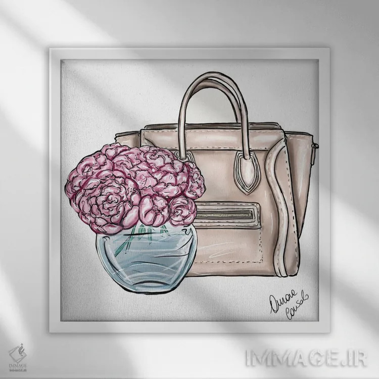 تابلو سلین من (احتمالاً "Céline" برند مد) اثر آتلیه کنسولو (استودیو هنری) - نمای قابدار سفید